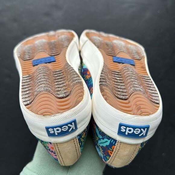 Keds Rifle Paper Co Size 6.5 Shoes Blue Colorful Floral Platform Slip On Sneaker - Picture 11 of 11